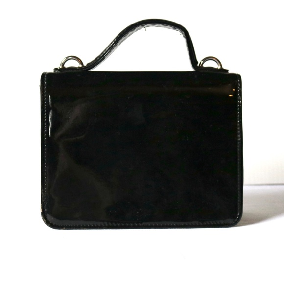 Jeannie Lottie X Pink House Toronto Black Patent Handbag Crossbody Purse - Picture 2 of 9
